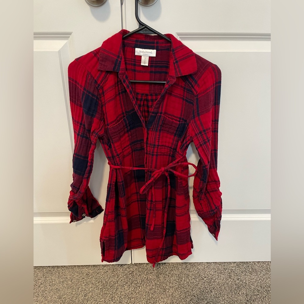 Flannel maternity shirt